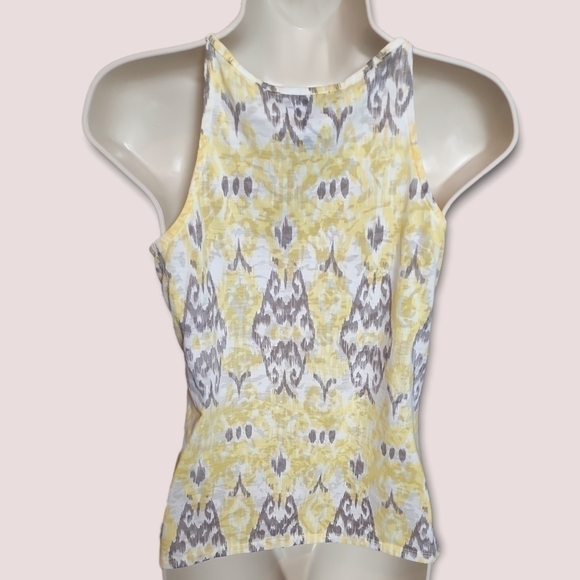 Yellow Boho Soft Lightweight Flowy Flounce Spaghetti Strap Halter Tank Top Small - Picture 4 of 7